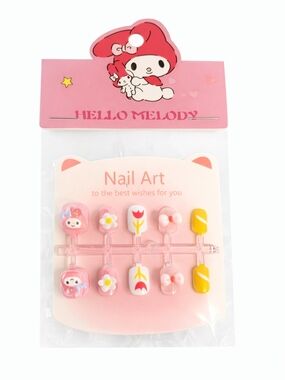 My Melody Press On Nails Pink Kawaii Nail Art Set of 10 Kids or Small Fingers